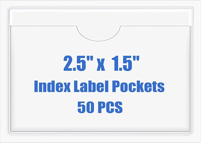 Origin-Joy 50 PCS Self-Adhesive Index Label Pockets by Origin-Joy