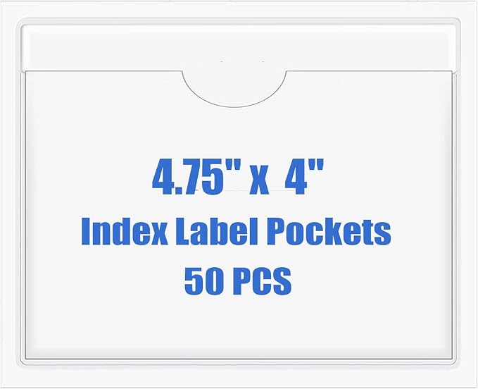 Origin-Joy 50 PCS Self-Adhesive Index Label Pockets by Origin-Joy