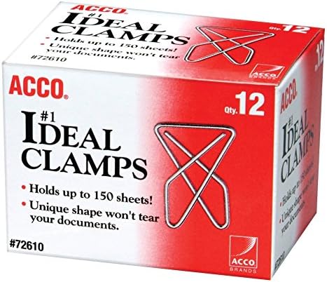ACCO Ideal Paper Clamp, Smooth Finish, No.1 Size - Image 2