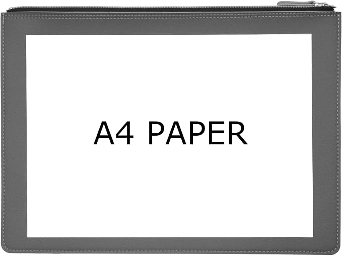 PU Leather A4 File Folder Zipper Document Holder Envelope Folder Case - Image 5