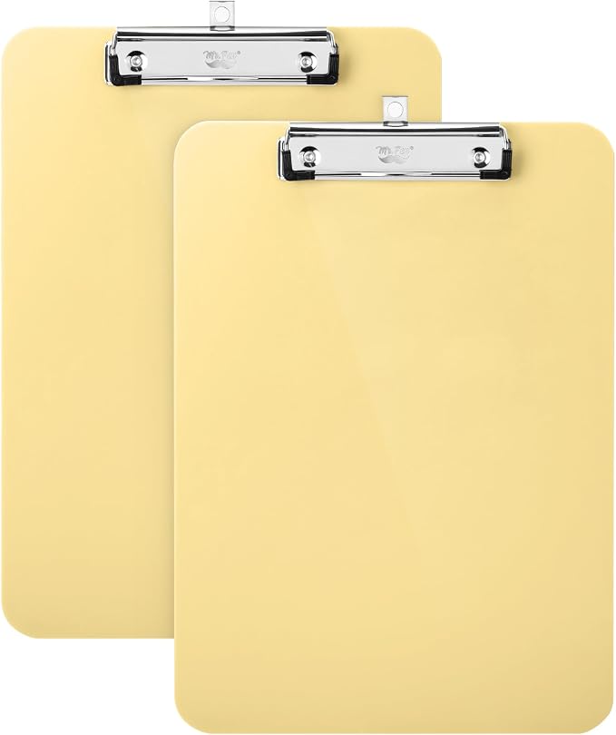 Mr. Pen- Plastic Clipboard, 12.5" x 9", 2 Pack | Buttercream Clipboard Plastic by MrPen