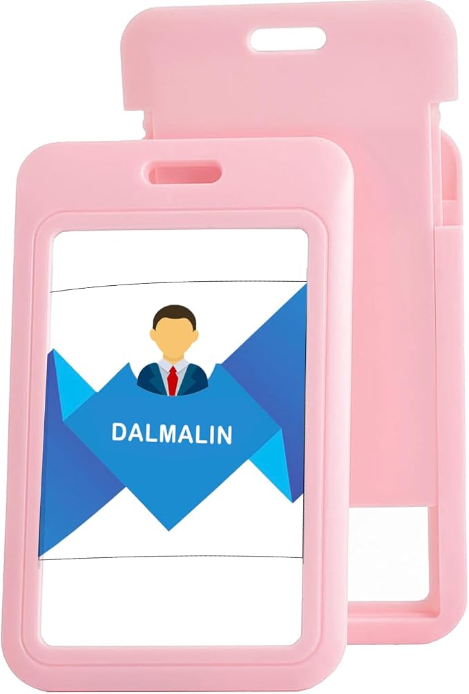 15 Pack Sliding ID Badge Holder Vertical Hard Plastic Card Case Protector Pouch - Image 2