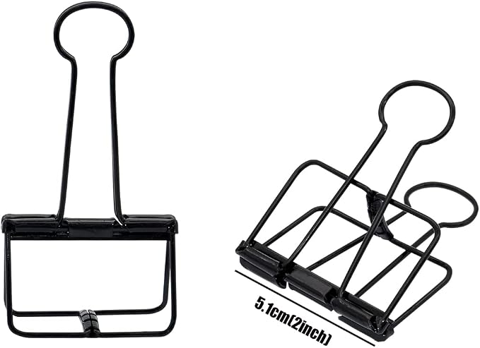 Extra Large Binder Clips 2 Inch, Clamps Black - Image 3