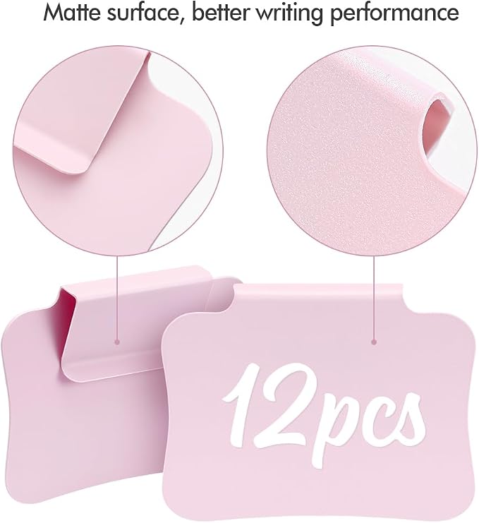 12PCS Basket Labels Clip On for Storage Bins, Removable & Erasable Bin Labels - Image 6