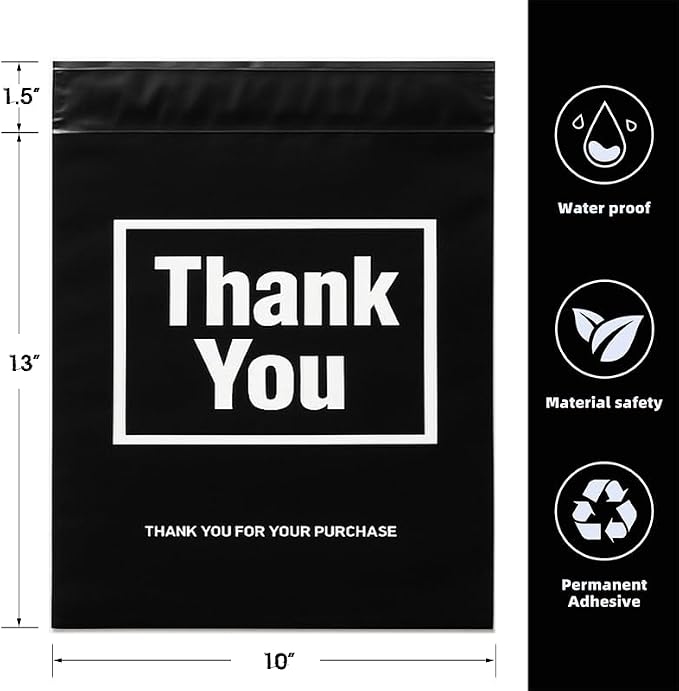 POLYSELLS Thank You Poly Mailers 10x13 inches 50 Pcs Waterproof Self-Sealing - Image 2