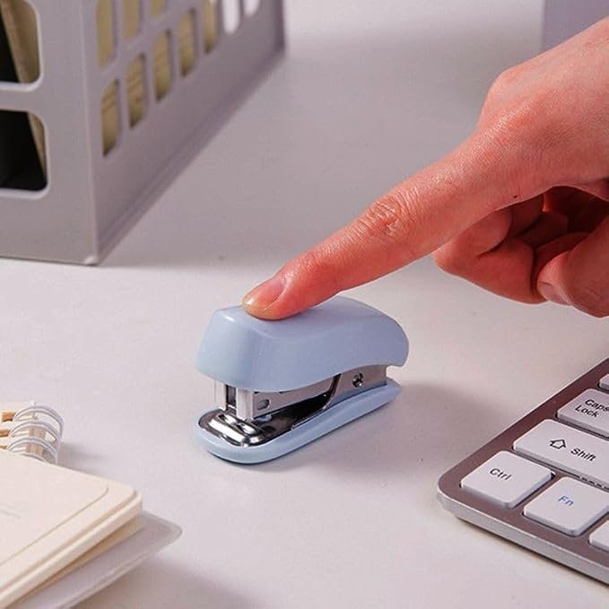 Blue Color Mini Stapler with Staples, Small Cute Stapler - Image 4