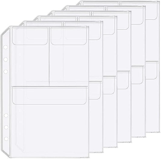 6 Pack A5 6 Holes Binder 3 Pockets Plastic Binder Folders Waterproof 6 Holes by Zelten