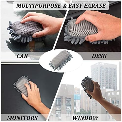 Zonon 4 Pieces Dry Erase Eraser Microfiber Shag Washable Whiteboard Eraser - Image 4