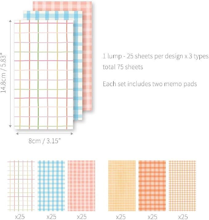 Monolike Triple Memopad Unmatched Friends Check 2P A Set - Image 2