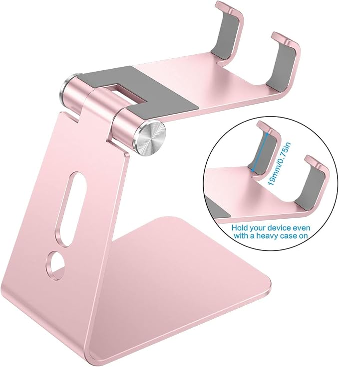 OMOTON Adjustable Cell Phone Stand, C2 Aluminum Desktop Phone Holder Dock - Image 2