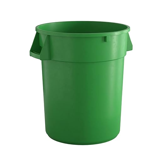 32 Gallon Green Round Commercial Trash Can-DeskLoop Office