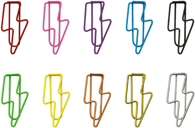 OWLFAVO 120pcs Lightning Shape Paper Clips by OWLFAVO