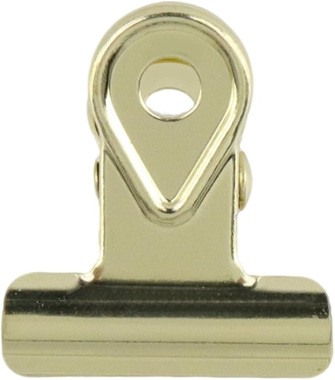 Xiaoyztan Mini Clips, 20mm Wide Gold Bulldog Clips Paper Clip Binder Bull Clip - Image 2
