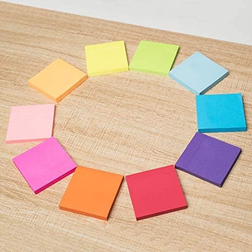 (12 Pack) ZCZN Sticky Notes 3x3 Inches, 1200 Sheets 6 Bright Color Self-Stick Note Pads, Easy to Post for Office, Home, Meeting, School-DeskLoop Office