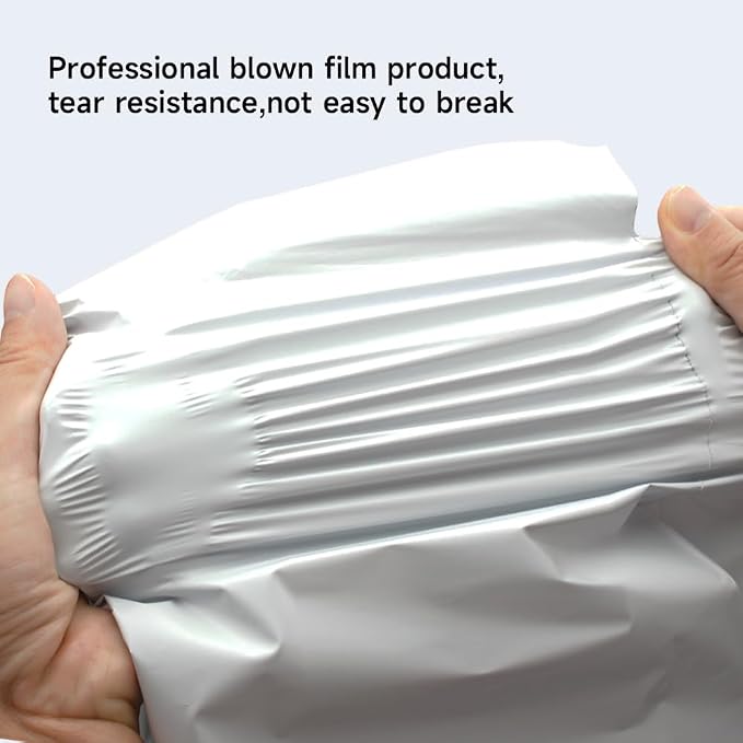 White Poly Mailers 12x15.5 Inch, 100 Pack | Self-seal shipping bags - Image 5