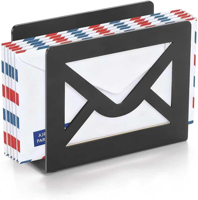 Desktop Letter Holder, Metal Desktop Mail Holder by IRONDIY