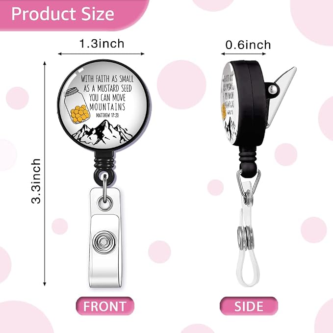 With Faith As Small As A Mustard Seed Badge Reel Retractable - Image 2