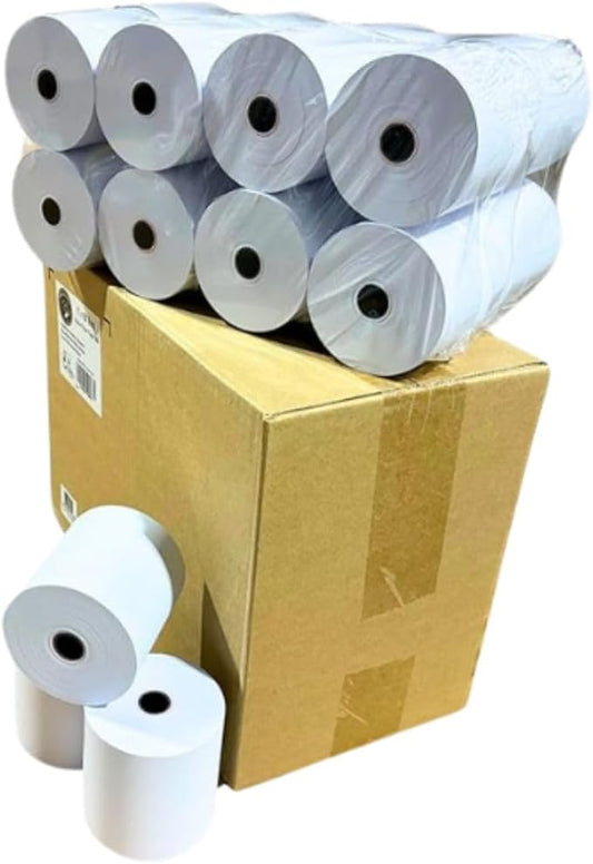 1Ply Bond Receipt Paper Rolls 3 x 150 White Paper for Kitchen Impact Printers TMU200 SRP275 Star SP700 Suitable For Printing Kitchen Tickets and Order receipts 24 Rolls Per Case-DeskLoop Office