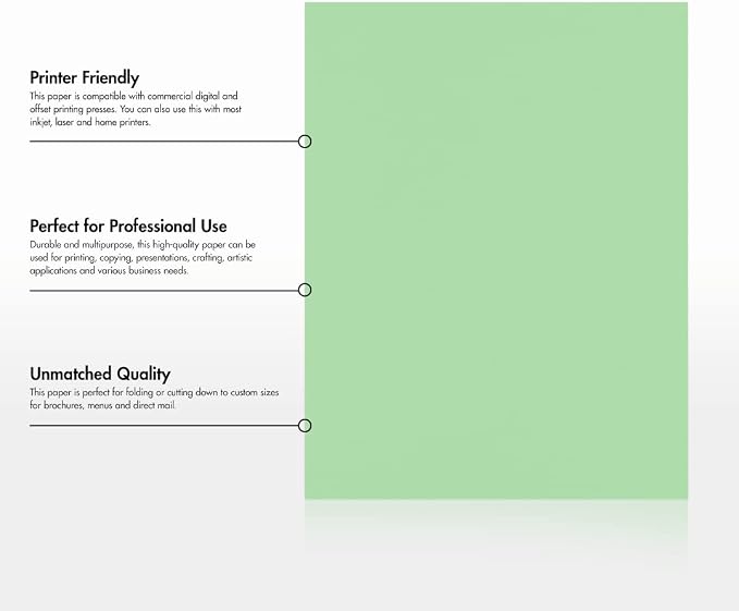 LUXPaper 8.5" x 11" Paper | Letter Size | Pastel Green | 60lb. Text | 500 Qty - Image 8