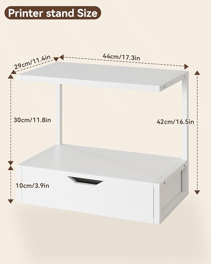 IBUYKE 2 Tier Desktop Printer Stand, Printer Table - Image 3