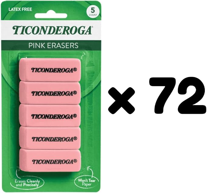 Ticonderoga Wedge Erasers, 72 Packs, 360 Erasers Total - Image 3