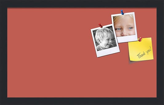 PinPix 20x12 Inch Cork Bulletin Board. This Decorative Framed Pin Board Comes with Crimson Pastel Design and a Satin Black Frame. Ideal for Home Office Decor or Message Board (PinPix-1807)-DeskLoop Office