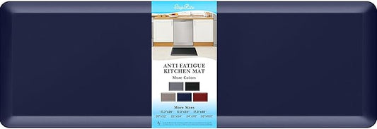 4/5 Inch Thick Kitchen Mats for Floor, StepRite Kitchen Rug for Standing Desk, Non-Slip, Thicker, Stain Resistant, Waterproof, Comfort Anti Fatigue Floor Mat for Home, Kitchen, Office - Blue,70*24''-DeskLoop Office