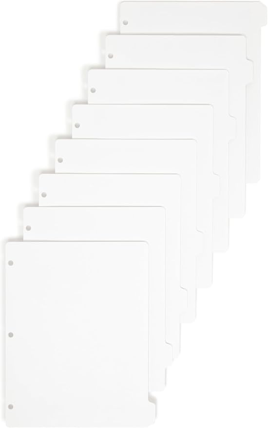 Smead Binder Dividers for 3 Ring Binders, 12 Pack, 8-Tab Dividers, Write On Tabs by SMEAD