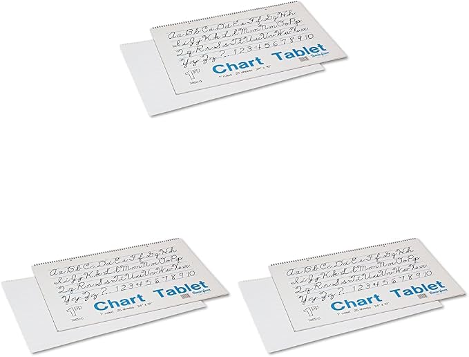 Pacon 74620 Chart Tablets w/Cursive Cover, 24 x 16, 25 Sheets by Pacon