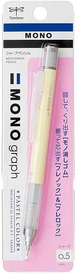 Tombow Mechanical Pencil, Monograph Pastel Color 0.5mm, Cream Yellow by Tombow
