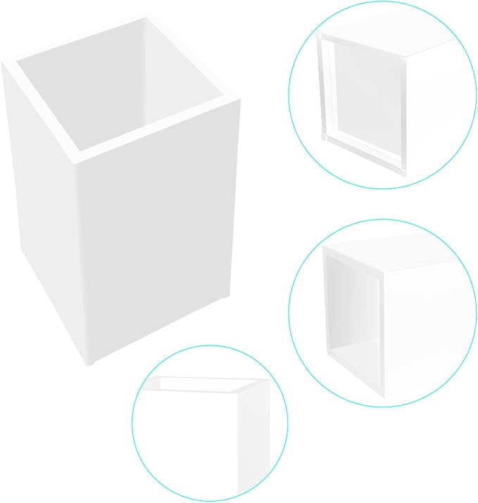 White Acrylic Pencil Pen Holder Cup 2 Pack, Desk Accessories Holder, Makeup - Image 5