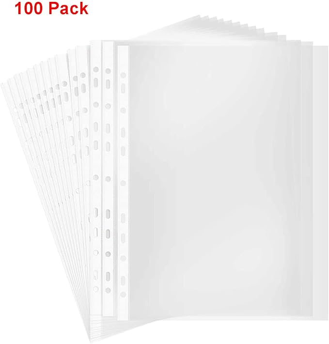 A4 Punched Pocket, Sheet Protectors, 100 Pages Clear Sheet Protectors - Image 5