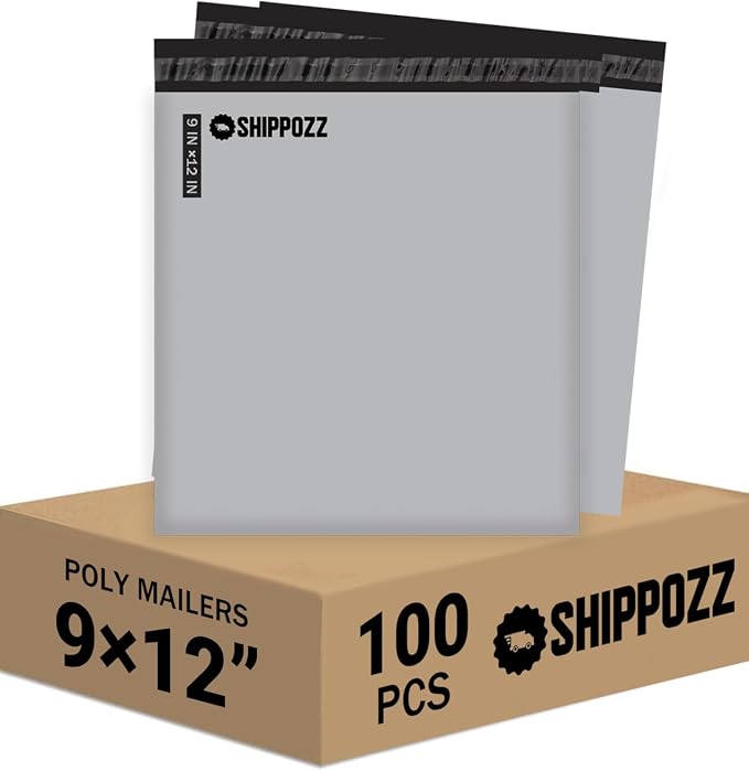 Shippozz 9x12 Poly Mailers 100 Pack, Durable Waterproof Polymailers by Shippozz