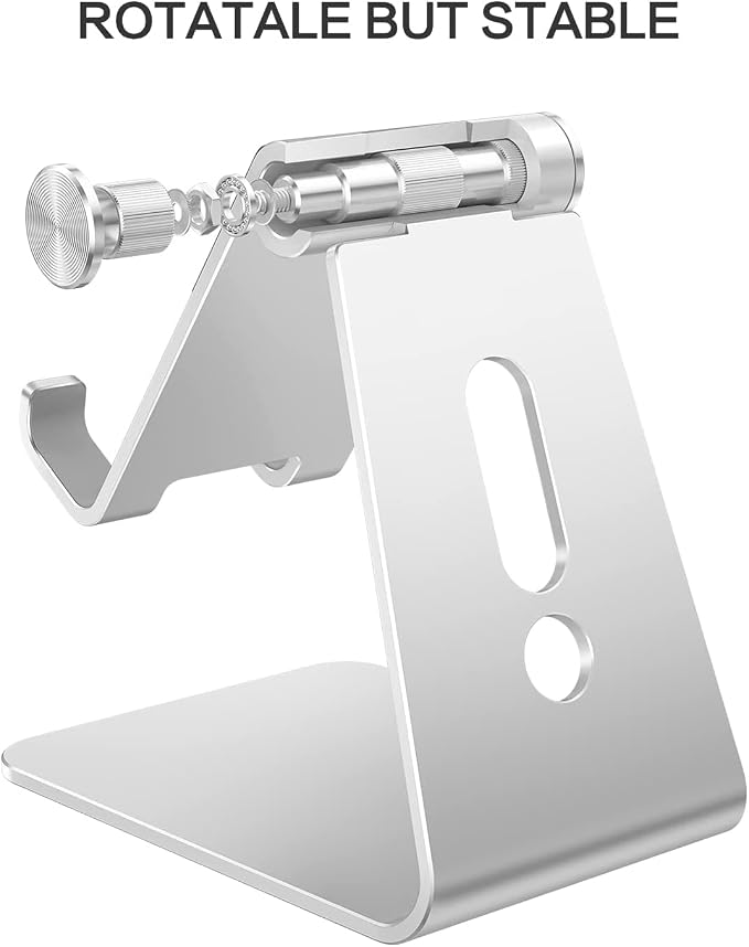 Adjustable Cell Phone Stand, OMOTON Aluminum Desktop Cellphone Stand - Image 6