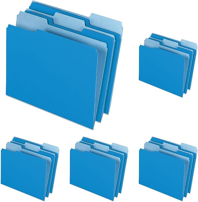 Pendaflex Two-Tone Color File Folders, Letter Size, 1/3 Cut, 100 per Box by TOPSProducts