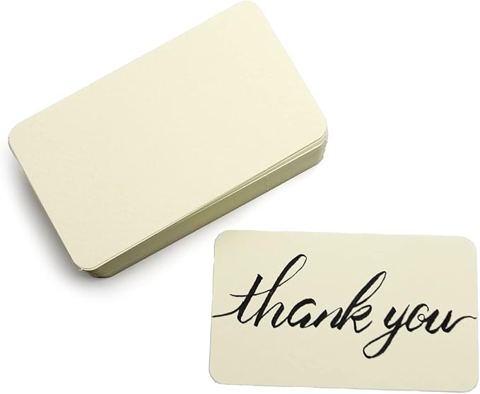 PPAPPAPPIYO 3.5x2 rounded corner index cards180gsm Thick Cardstock, Blank - Image 3