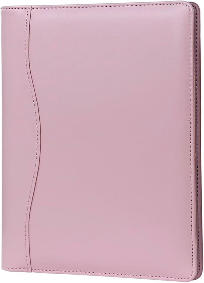 Leather Portfolio Binder 5 x 8, Mini Soft Leather Padfolio A5 Business Binder - Image 5