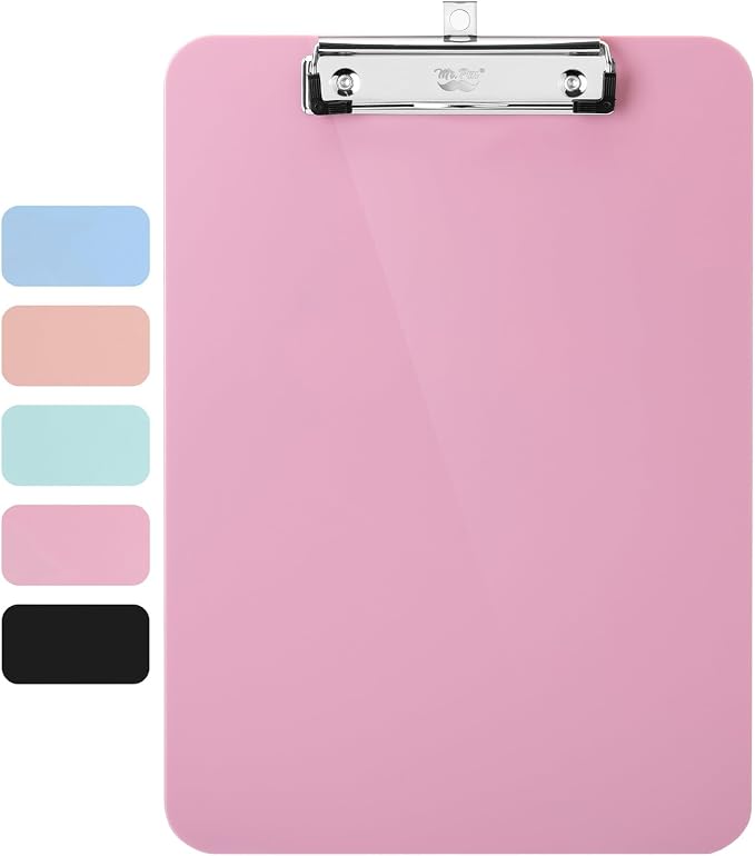 Mr. Pen- Plastic Clipboard, 12.5” x 9”, Careys Pink, Clipboard Plastic | by MrPen