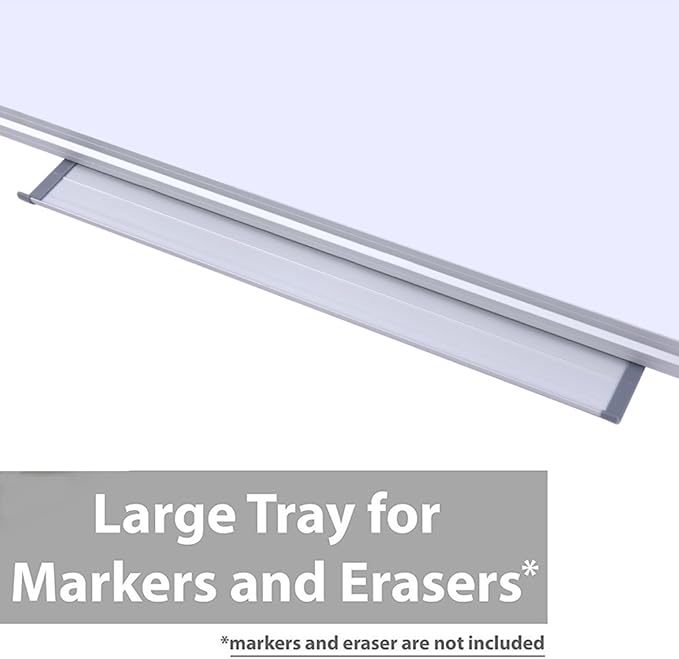 36 x 24 inch Magnetic Dry Erase Board, DexBoard Mall-Mounted Aluminum Frame White Board with Pen Tray, Dry Erase Marker Whiteboard for Office, School and Home Usage-DeskLoop Office
