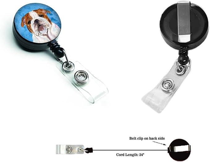 Caroline's Treasures SS4760-BU-BR Blue English Bulldog Retractable Badge Reel - Image 2