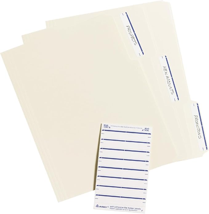 Avery File Folder Labels on 4" x 6" Sheet, Easy Peel, Print & Handwrite - Image 4