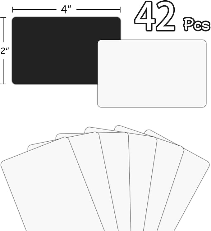 Magnetic Dry Erase Labels 42-Pack, 2x4 Inch Reusable Mini Whiteboard, Blank - Image 2