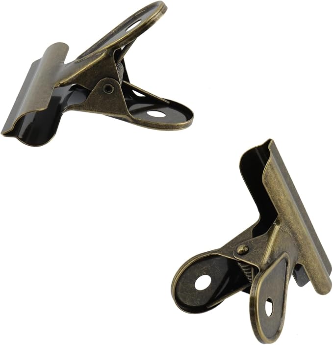 Xiaoyztan Mini Clips, 65mm Wide Bronze Bulldog Clips Paper Clip Binder Bull - Image 4