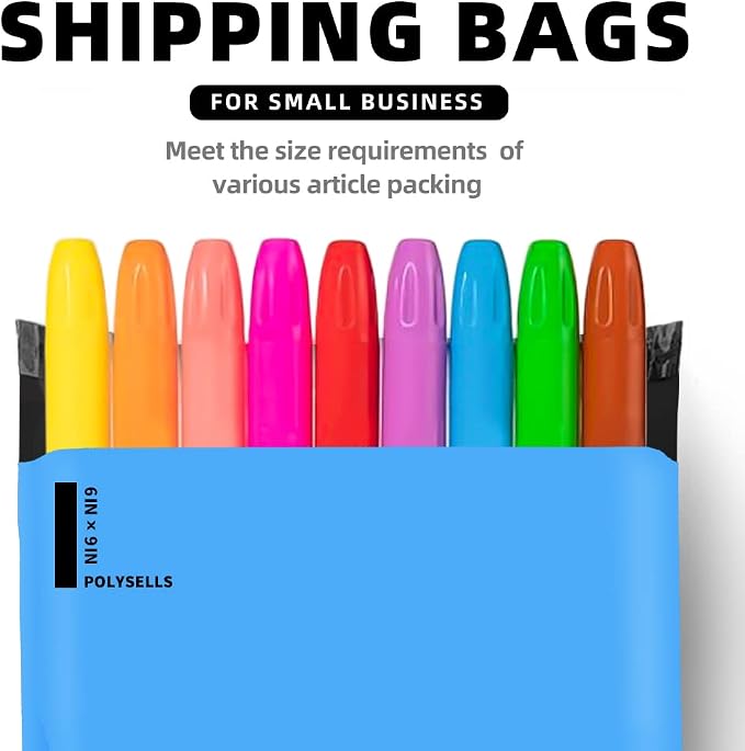 POLYSELLS 100 pcs 6x9 Inches Blue Poly Mailers Shipping Envelopes, Strong - Image 6