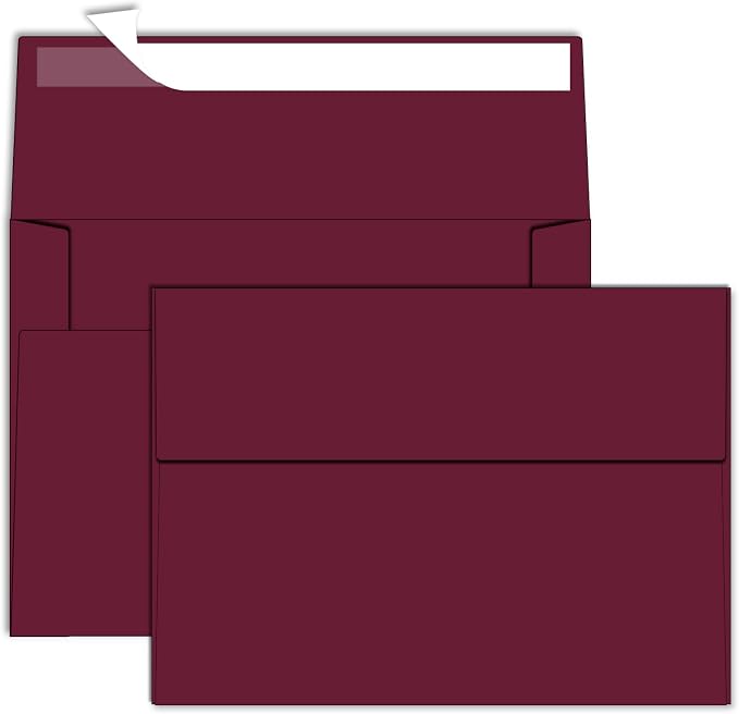 4x6 Envelopes Burgundy For Invitation, A6 envelope 4.75 x 6.5 inch, 4X6 by Rinrda