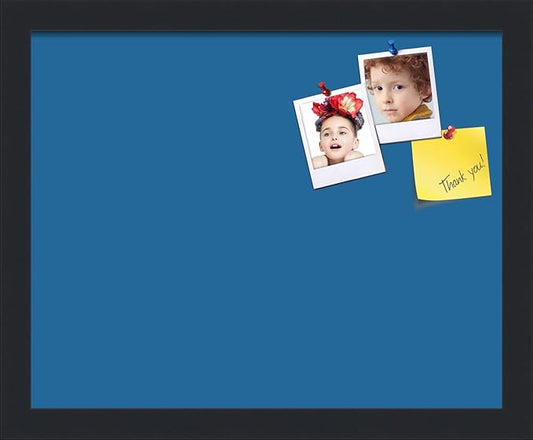 PinPix 15x12 Inch Cork Bulletin Board. This Decorative Framed Pin Board Comes with Navy Pastel Design and a Satin Black Frame. Ideal for Home Office Decor or Message Board (PinPix-1811)-DeskLoop Office