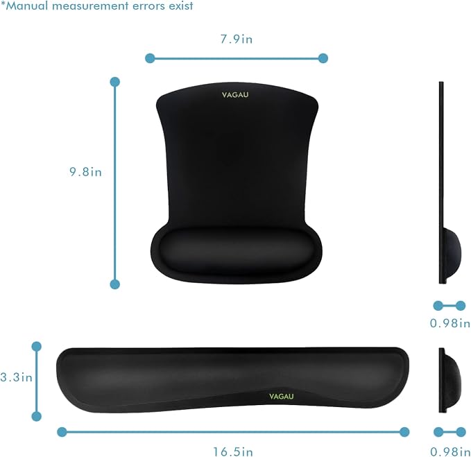 VAGAU Premium Keyboard Wrist Rest and Mouse Pad Wrist Support, Ergonomic Memory - Image 7