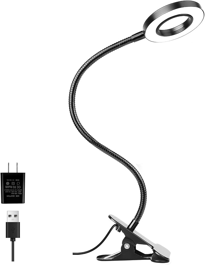 Woputne Desk Clip on Lamp for Reading Home Office, by Woputne