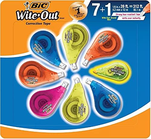 BIC Wite-Out EZ Correct Correction Tape, 7 ct. + 1 Bonus BIC Wite-Out Mini by BIC
