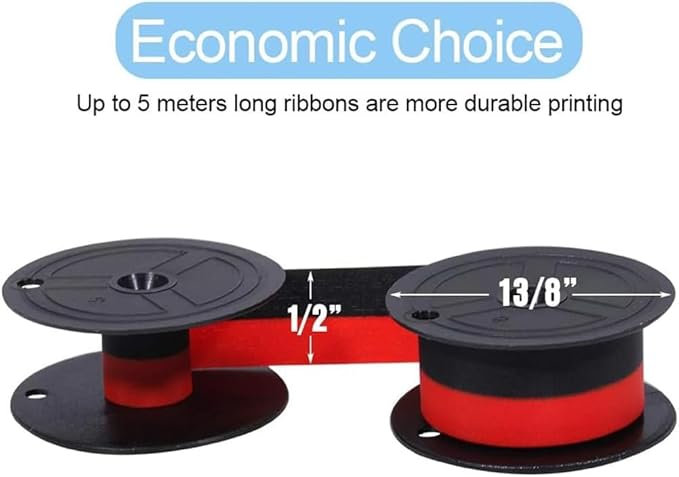 3-Pack Universal Twin Spool Calculator Ribbon, More High Ink Content Version, Compatible with GR24 Porelon 11216 Replacement for Nukote BR80c, Sharp El 1197 P III, Dataproducts R3027,Black/Red-DeskLoop Office